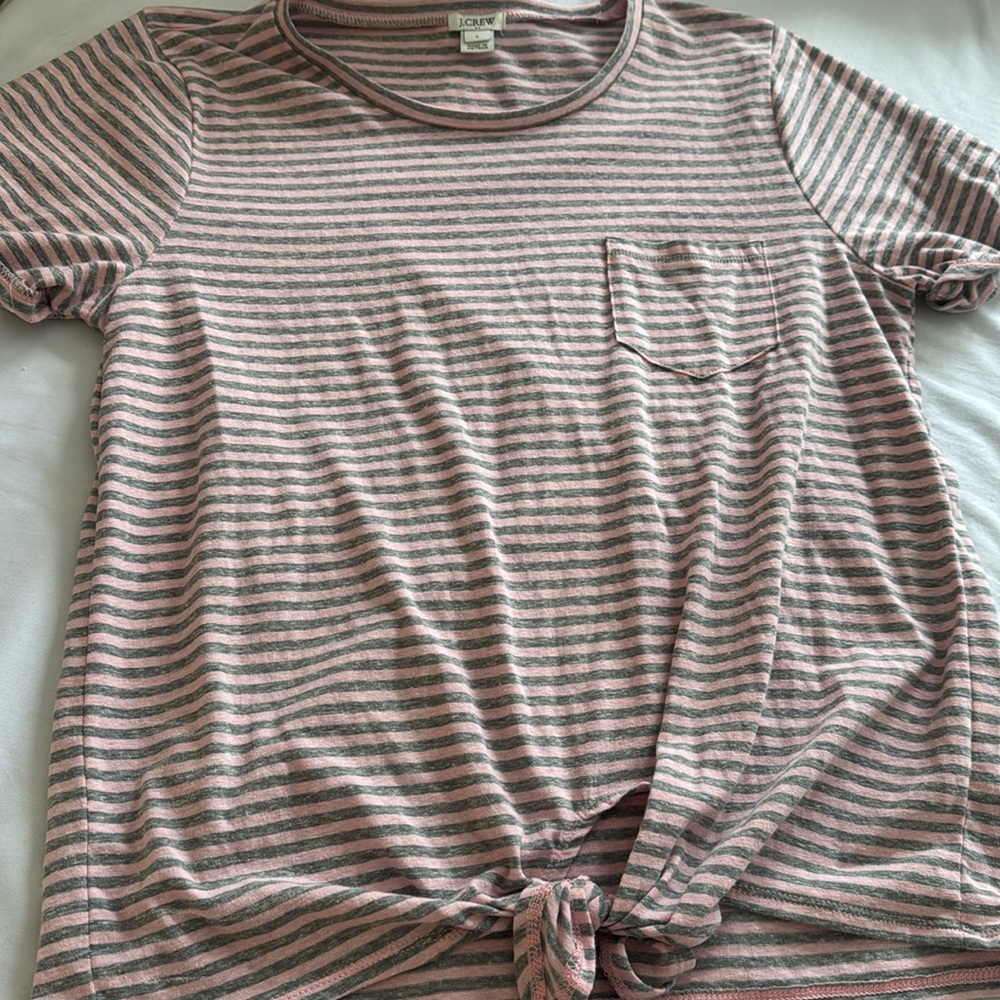 J Crew tie front tee. Size L